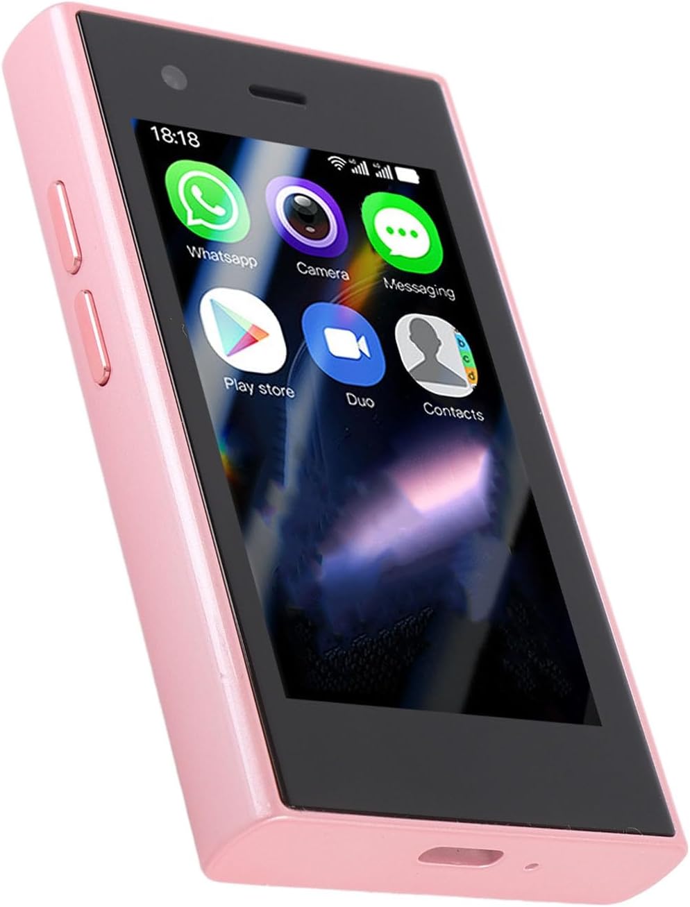 Mini Phone, 4G Unlocked Smartphone, 2GB+16GB, 3.0in Screen, 2500mAh Battery, Quad Core, Dual SIM, Face ID, Android 8.1 Cellphone for Students Kids (Black) (Pink)
