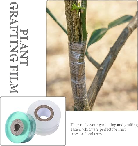 Miniatura 4 de Yardwe 2 rollos de cinta de injerto de película elástica para injerto de jardín, cinta de reparación de plantas, cinta de plantas, cinta de jardín,