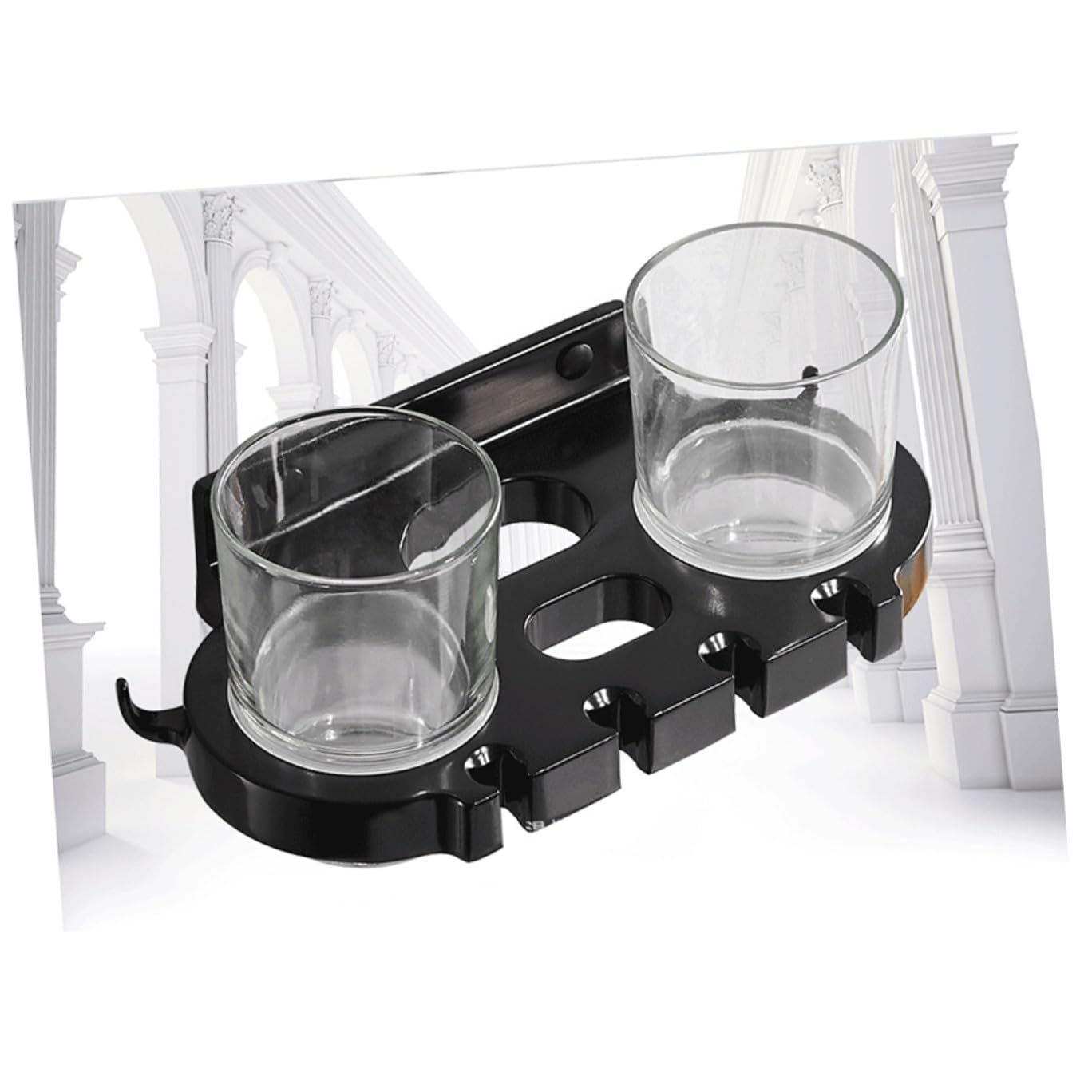 Zahnbürstenhalter mit Haken Schwarz, aus Space Aluminium