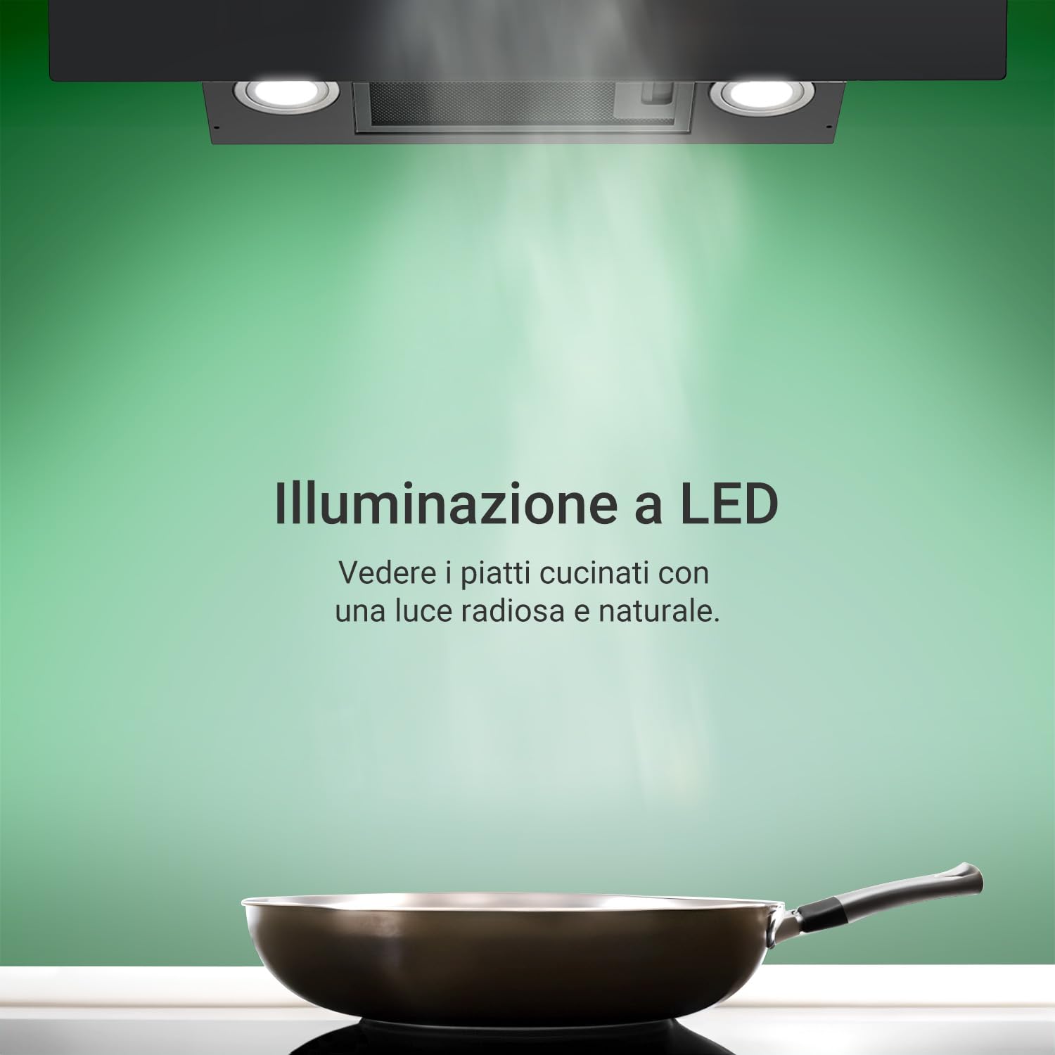 KKT KOLBE Cappa aspirante 90 cm acciaio inossidabile vetro nero WiFi LED RGBW ECCO9005SM