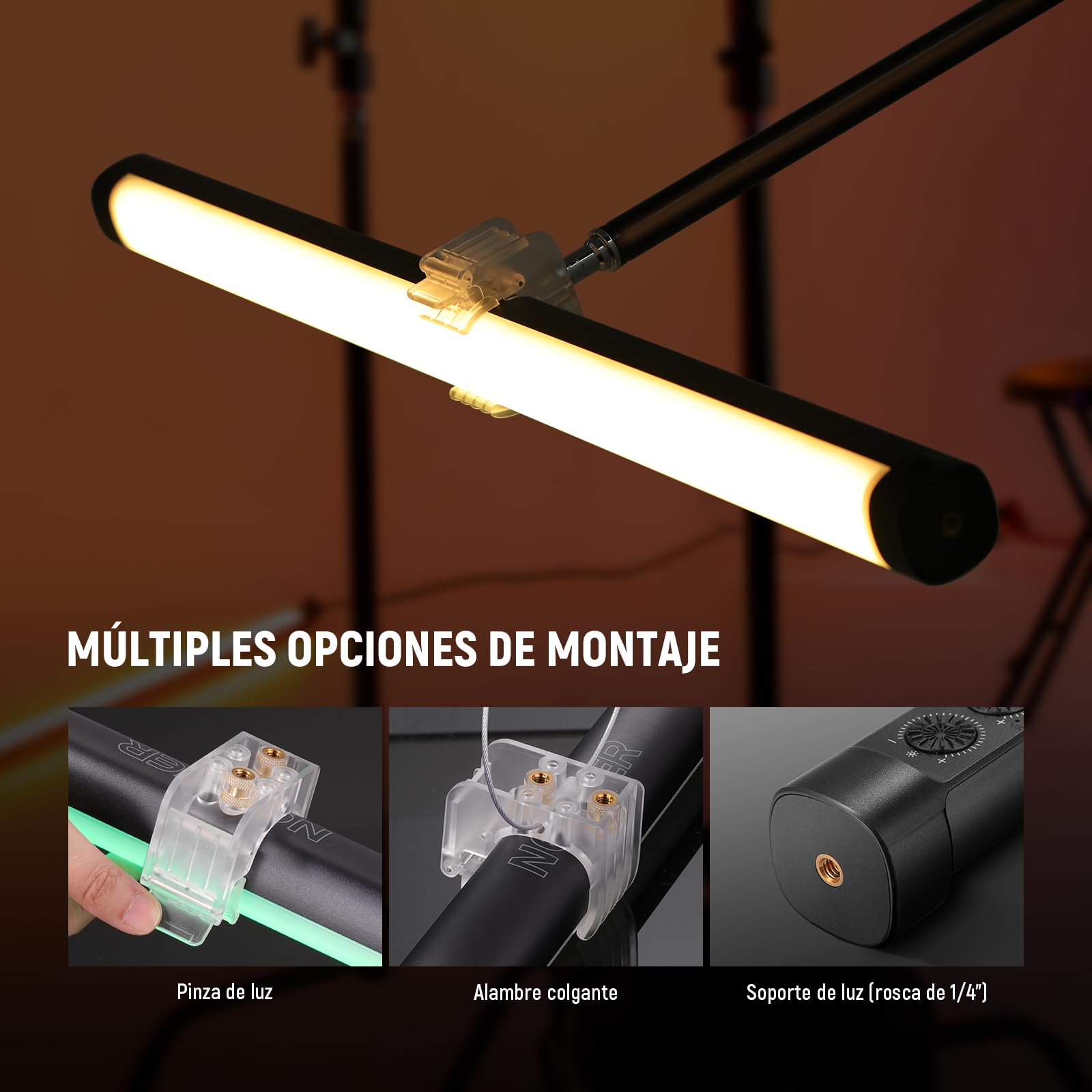 NEEWER TL60 RGB Barra de Luz, Todo Color RGBWW Fotografía Portátil LED Video Palo de Iluminación Admite Control App/2.4G/DMX, Lámpara con Efectos de 7 Píxeles, 2500-10000K CRI97+ TLCI98+, 3000mAh