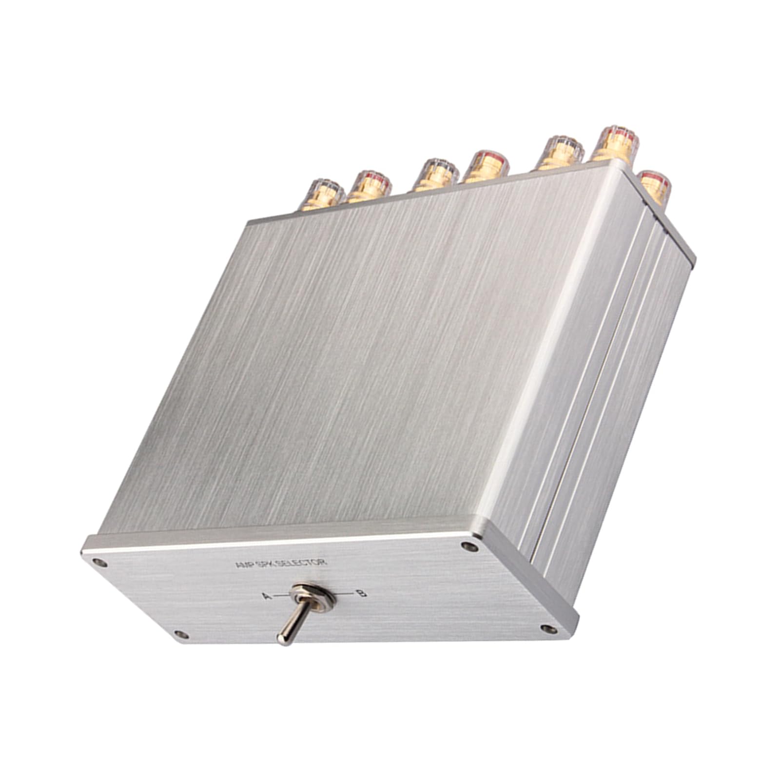 Caja de selectores de sonido 2 en 1 con terminales chapados en oro y construcción de metal para selección de fuentes, conmutador de grado de estudio