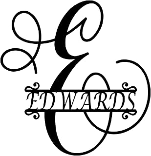 Custom Split Letter Metal Monogram | Personalized Family Name Sign | Out...