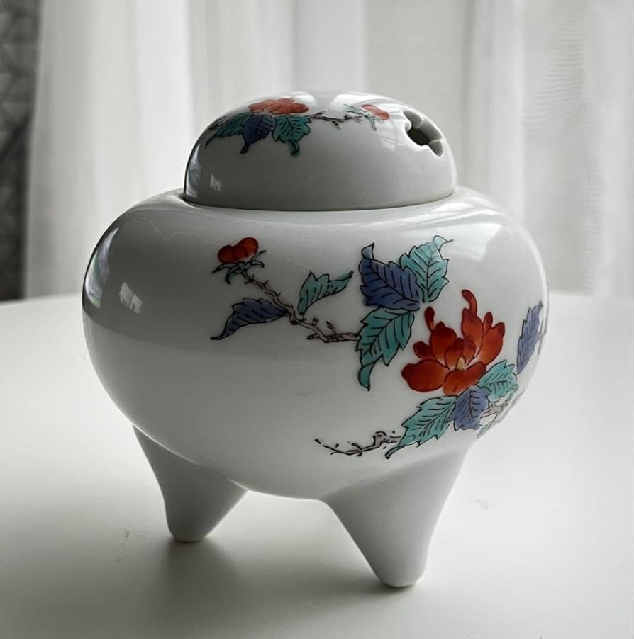 Amazon.co.jp: 香炉 有田焼 十三代柿右衛門窯名工絵付師鷹峰作 伊万里