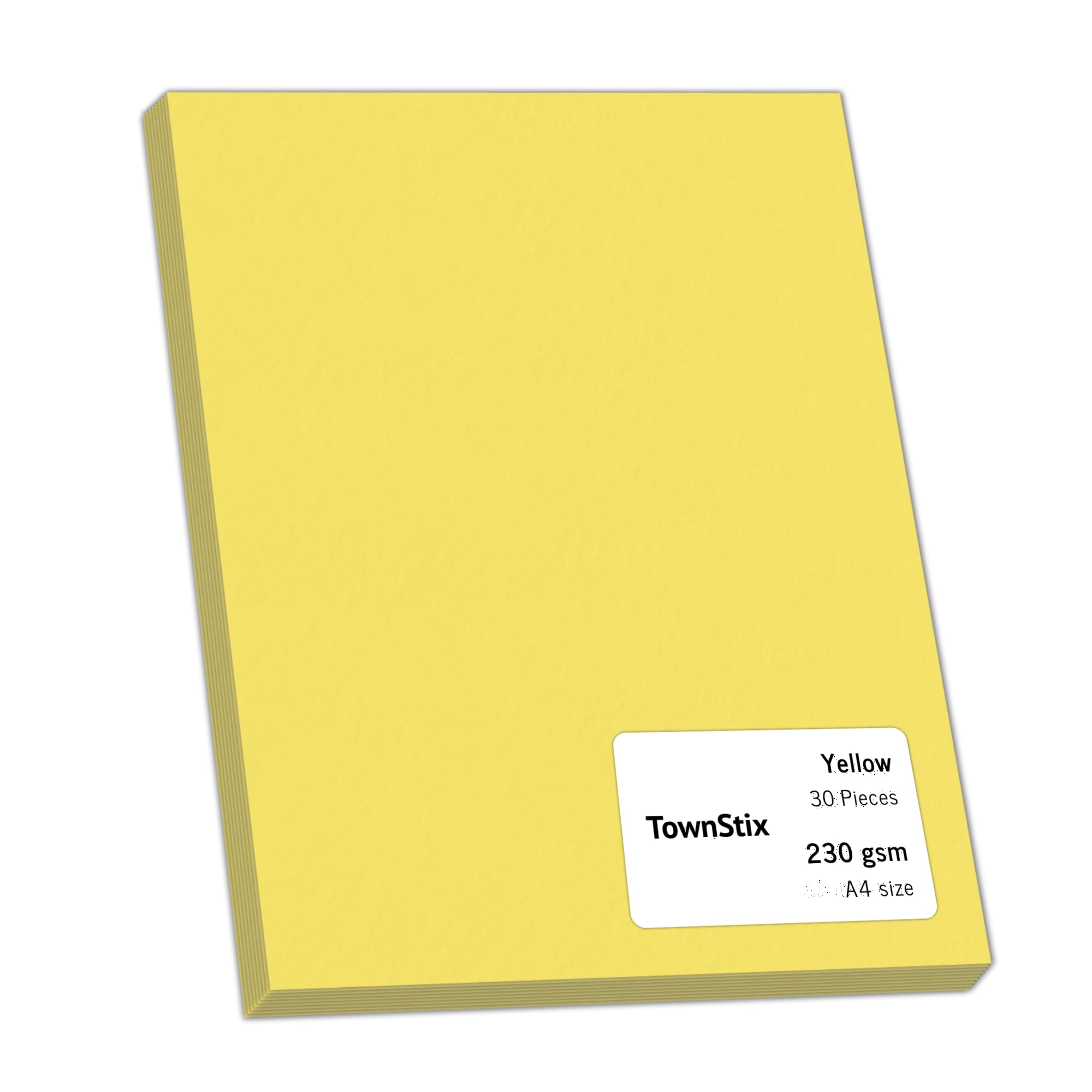 30 Pieces, 230gsm - A4 Yellow Card, Thick Cardstock Paper, A4 Size | 30 Pieces