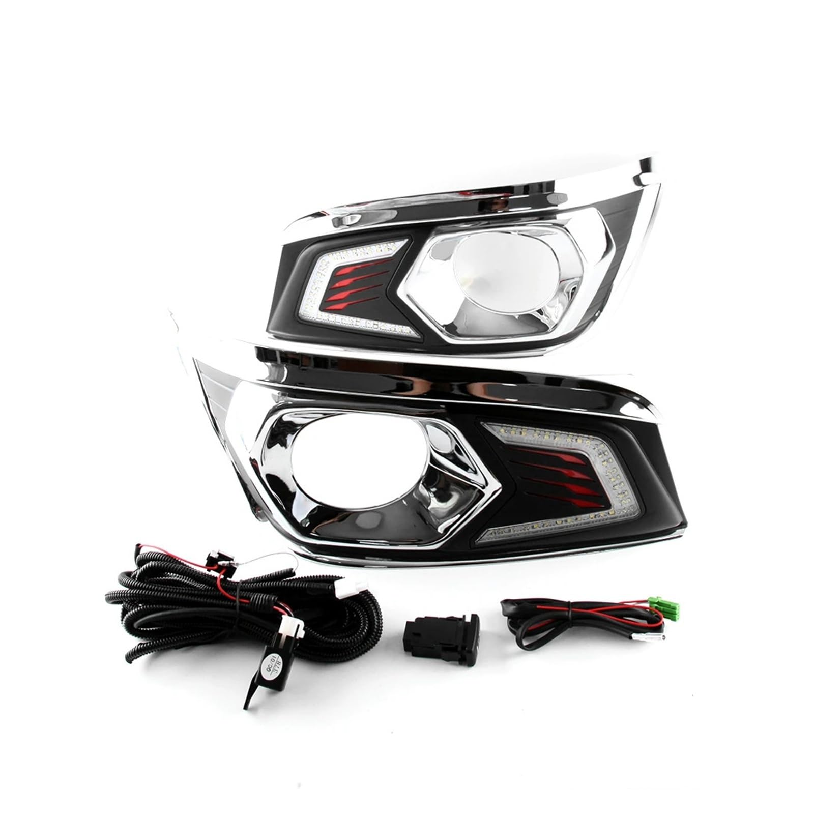 XCZPRKMXY LED DRL Daytime Running Light Front Bumper Fog Lamps Assembly with Turn Signal Accesso rie Compatible With Toyota Fortuner 2012 2013 2014