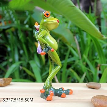 Amazon.co.jp: JAnjiaLxY カエル 置物 F ミニサイズ 頬杖ごろん 幸運を