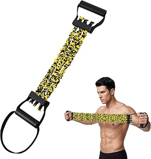 flintronic Banda Elásticas De Resistencia al Pedel, Banda de Resistencia de látex Natural con 3 Orificios, Entrenador Abdominal con Mangos Antideslizantes, para Entrenamiento en Casa Fitness