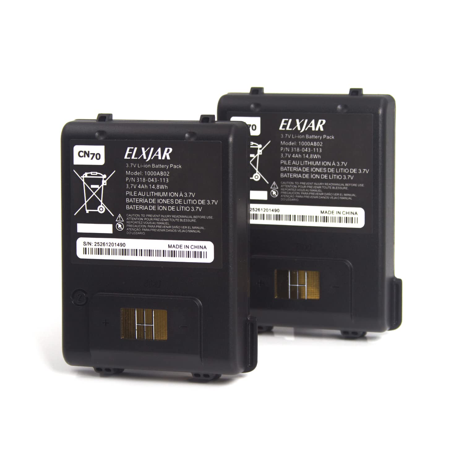 hflexgrad (2-Pack) 3.7V 4000mAh Li-ion Battery Replacement for Intermec CN70 CN70e Scanners 1000AB01 318-043-002 318-043-012 318-043-022