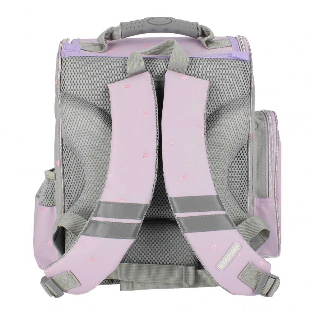Goldkids - Schulranzen für Madchen, 4er-Set - Schul-Rucksack für Kinder mit Federmäppchen - Schuhbeutel und Hausaufgabenheft - Kaninchen Motiv - 1-3 Klasse