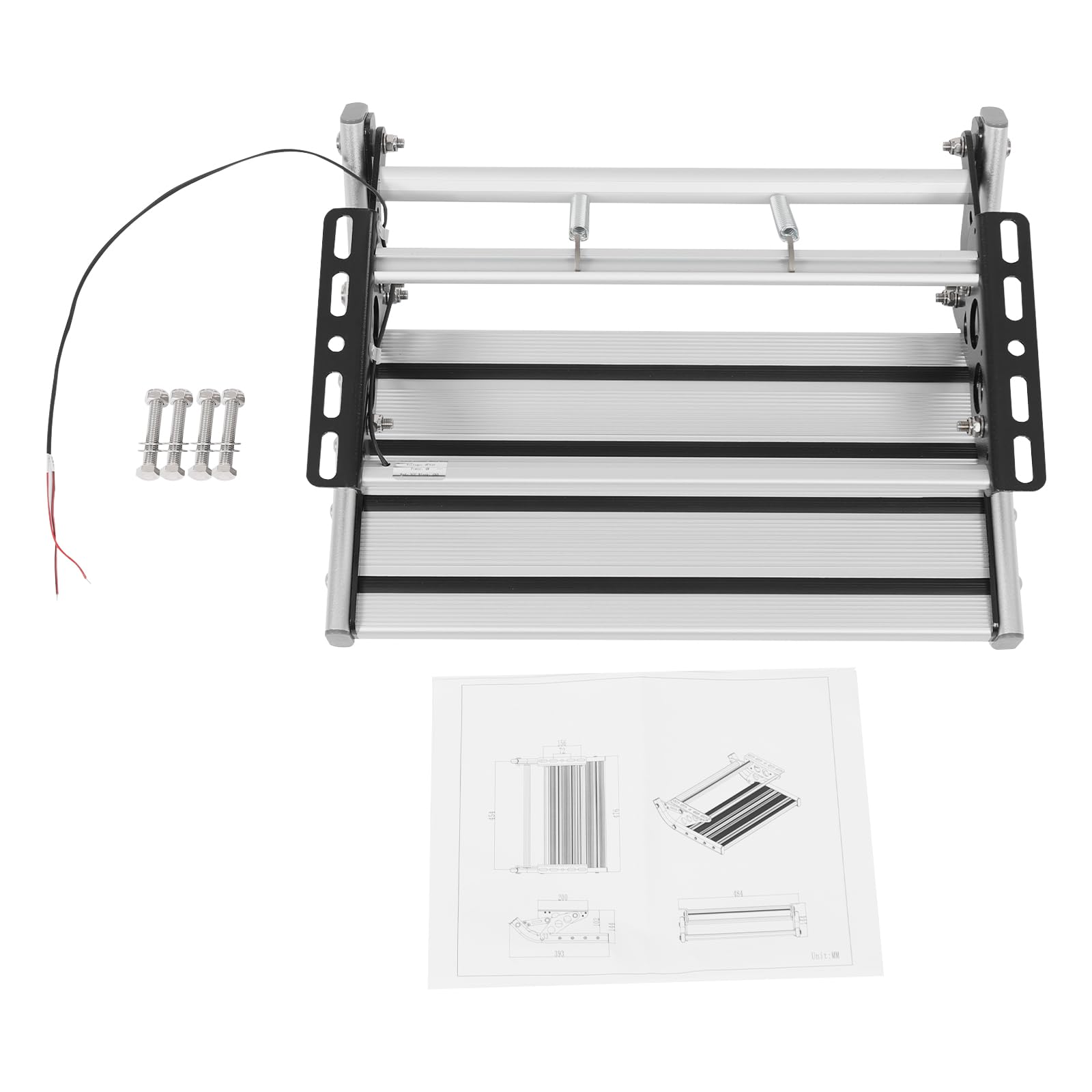 Escalón manual para caravana plegable, escalón de entrada con luz LED para caravanas y viajes