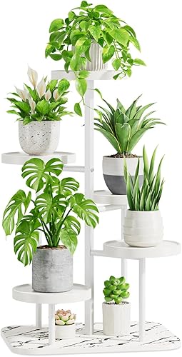 iDavosic.ly Soporte para plantas de 5 niveles para interiores y exteriores, soportes de esquina escalonados para múltiples plantas, soporte de