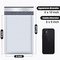 Vista 2 de UCGOU - Sobres acolchados de burbuja de 6" x 10", sobres de polietileno blancos para negocios pequeños, bolsas impermeables para envíos al por