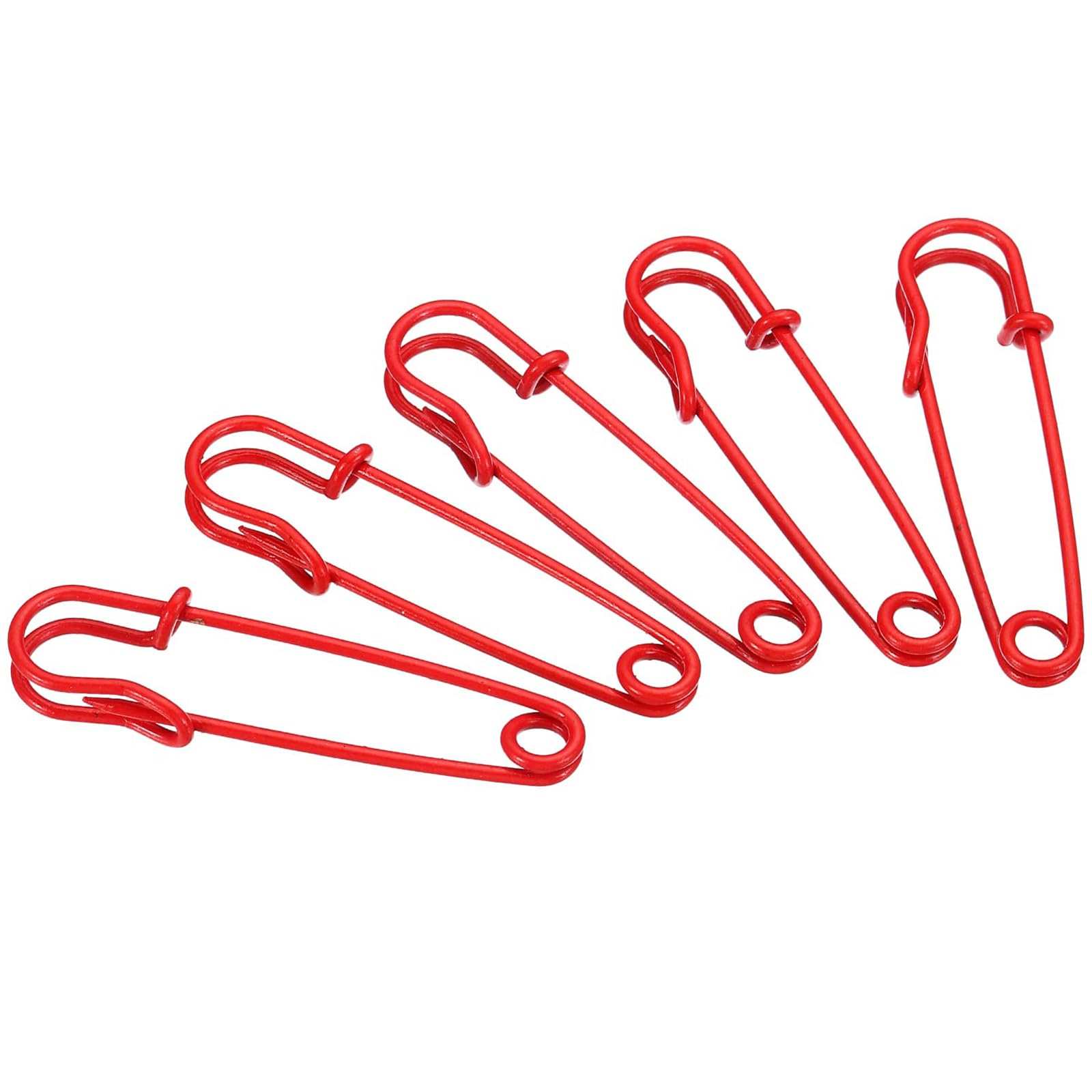 TA-VIGOR 20Pcs Large Safety Pins, 17mm Strong Extra Sturdy Bulk Blanket Pin, Heavy Duty Metal Sewing Pins for Clothes Blankets Crafts Skirts Mattress Tablecloth Thick Fabric Leather,Red