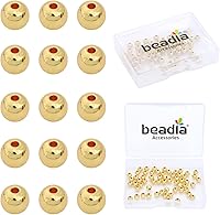 Vista 34 de Cuentas espaciadoras redondas bañadas en oro de 14 quilates, 2 mm, 600 piezas para hacer joyas sin decoloración