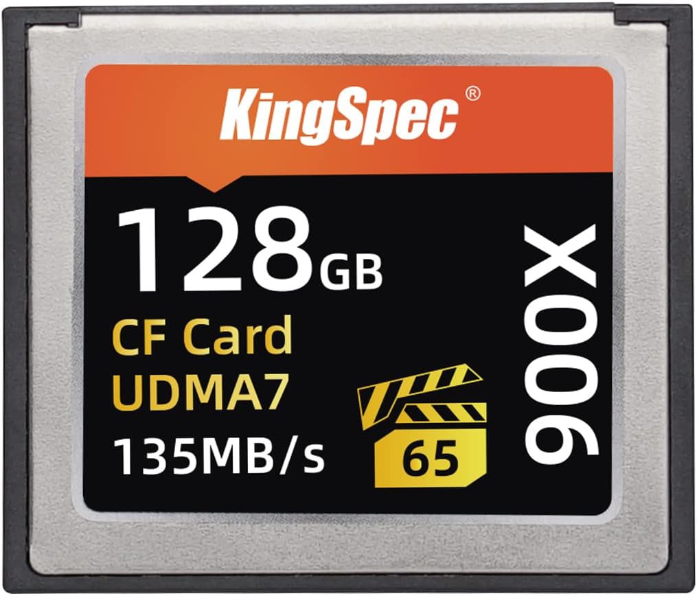 Amazon KingSpec 128GB VPG65 900X CompactFlash メモリーカード コンパクトフラッシュカメラ