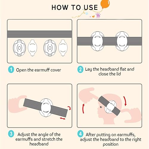 Miniatura 2 de Pilipane Orejeras para bebés, orejeras con bloqueo de ruido para bebés con diadema elástica para dormir, orejeras de bloqueo de sonido para viajes