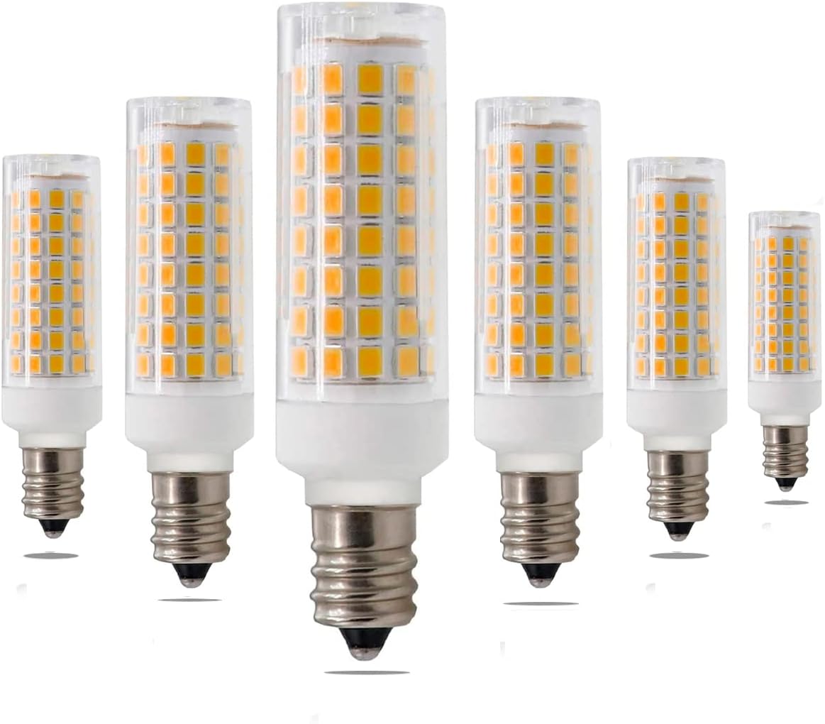 E12 Candelabra Light Bulb 60W 75W Halogen Equivalent, 7W E12 Led Bulb Replacement for Chandelier Light Bulb, Ceiling Fan Light Bulbs, Appliance Light Bulb, Warm White Light 3000K, Pack of 6