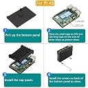 REES52 Aluminium Alloy Cooling Heatsink Armor Metal Case for Raspberry Pi 4 Model/Pi 4B (Black) gallery image