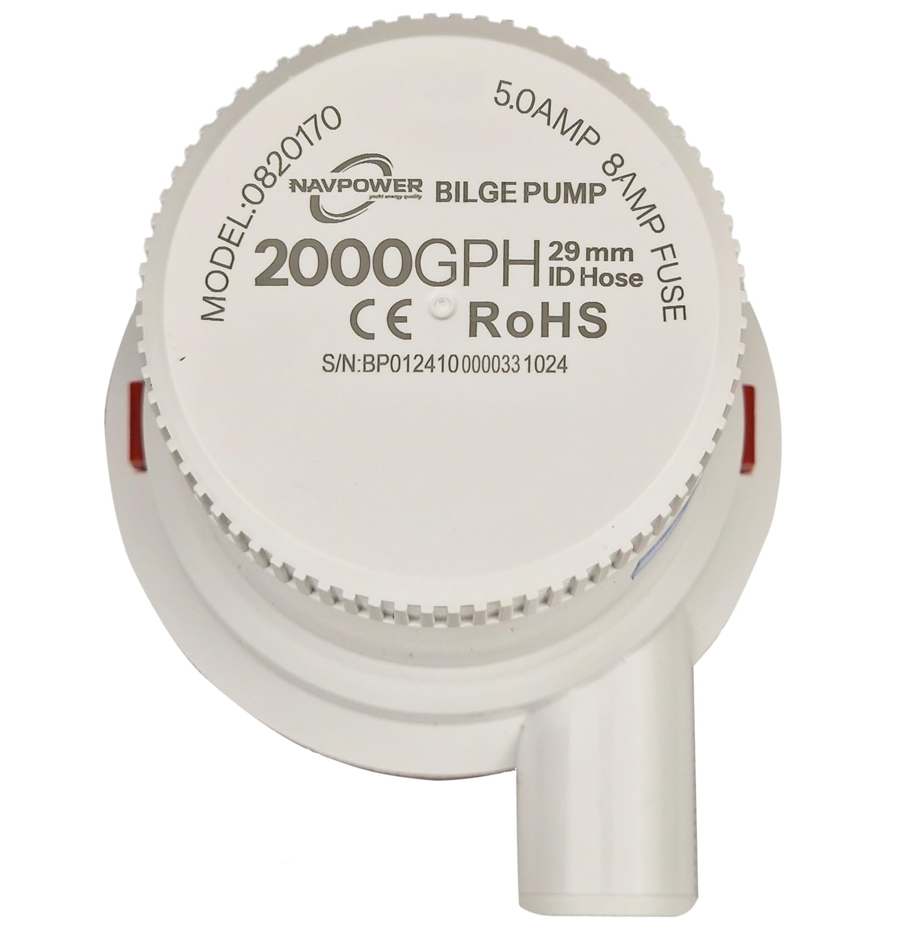 NAVPOWER Pompa di Sentina 24V | 1500 GPH / 2000 GPH – Potente, Affidabile e Sicura per Barche, Yacht e Applicazioni Nautiche (2000 GPH)