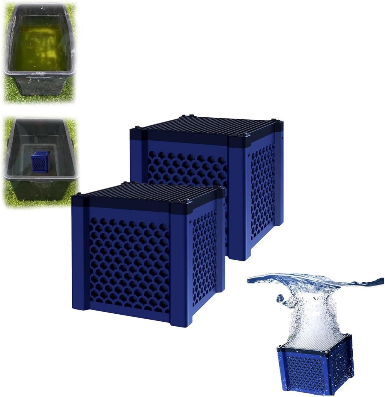 Pure Cube Water Trough Filter 2.0, Eco-Aquarium Activated Carbon Purifier Cube for Fish Tanks, Horse Troughs, Ponds, Livestock Strong Filtration&Odor Control