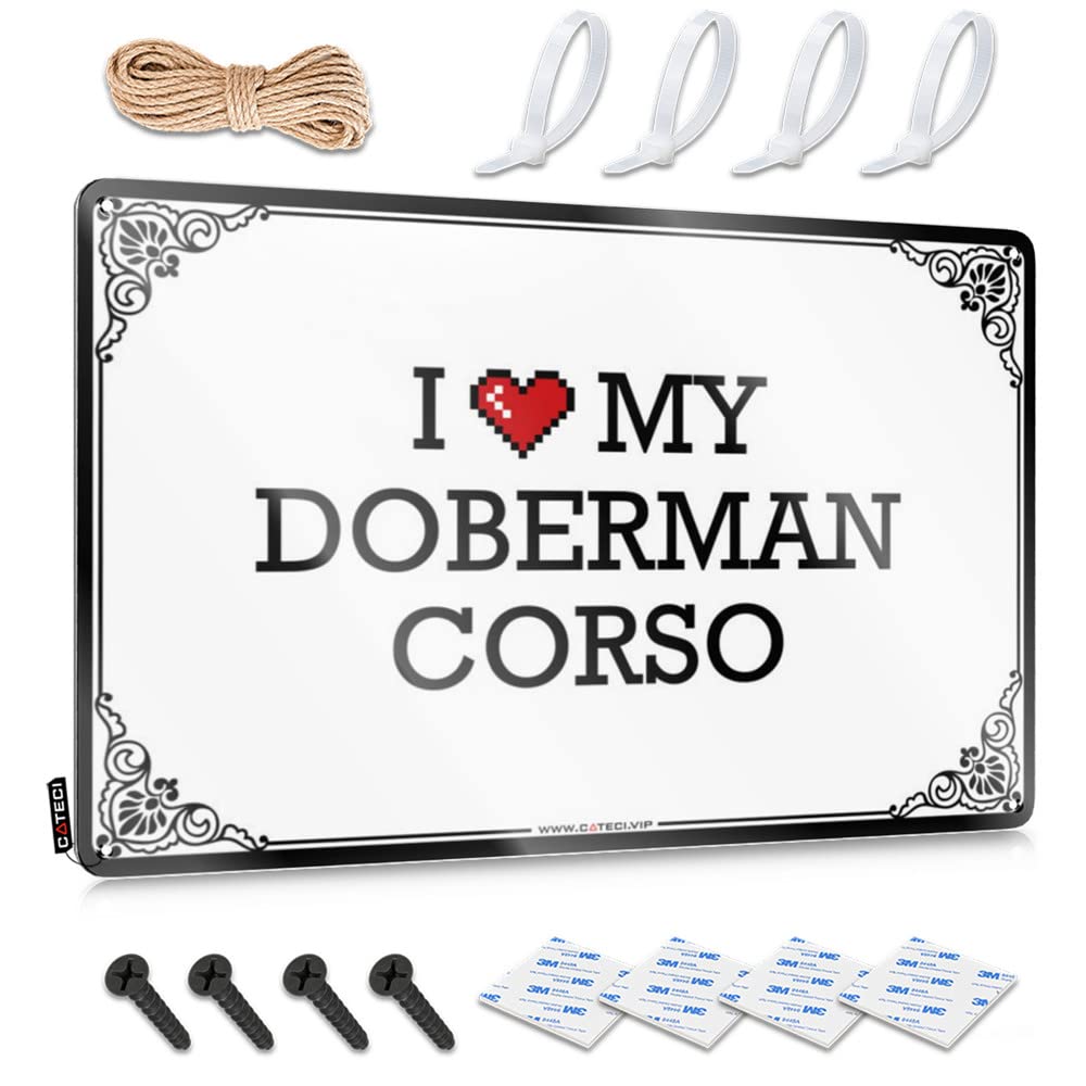 I Love My Doberman Corso Accessories Humor - Man Cave Decor Cool Wall Art Wall Art Decoration(20X30CM)