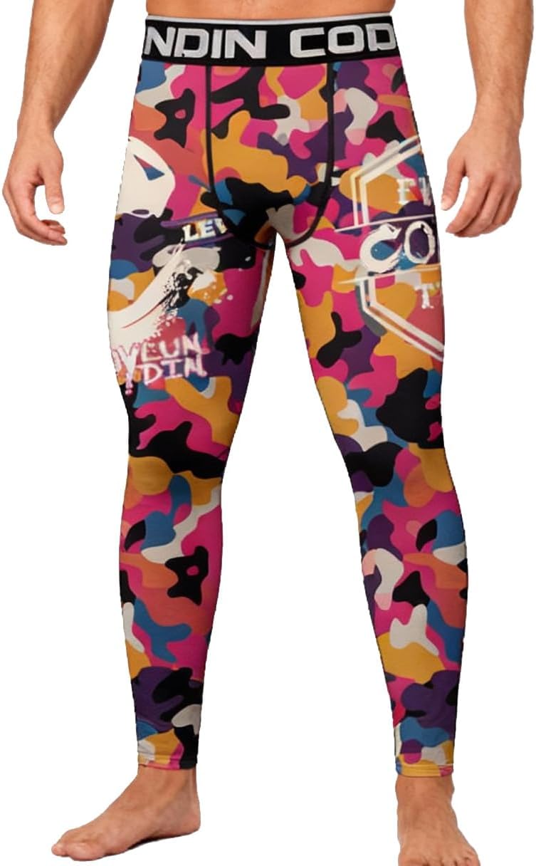 Cody Lundin Men's Compression Pants Workout Tights Athletic Leggings Base Layer for Basketball Training Yoga
