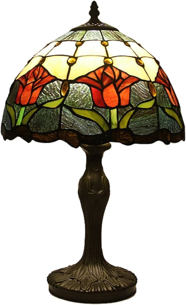 Amazon.co.jp : ティファニースタイルテーブルランプ、12インチ農村
