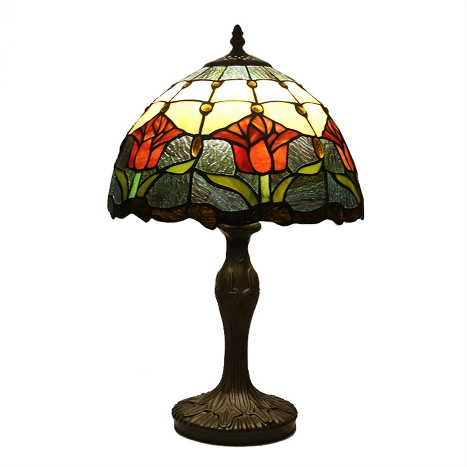Amazon.co.jp : ティファニースタイルテーブルランプ、12インチ農村