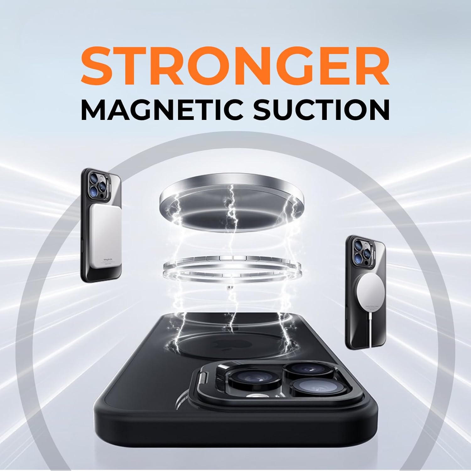 LOOXER® Vanguard Clear Case for iPhone 17 Pro (6.3”) | Built-in Camera Lens Stand, Crystal-Clear Military-Grade Drop Protection MagSafe Cover + Premium Screen Protector Included (Brown, 17 Pro)