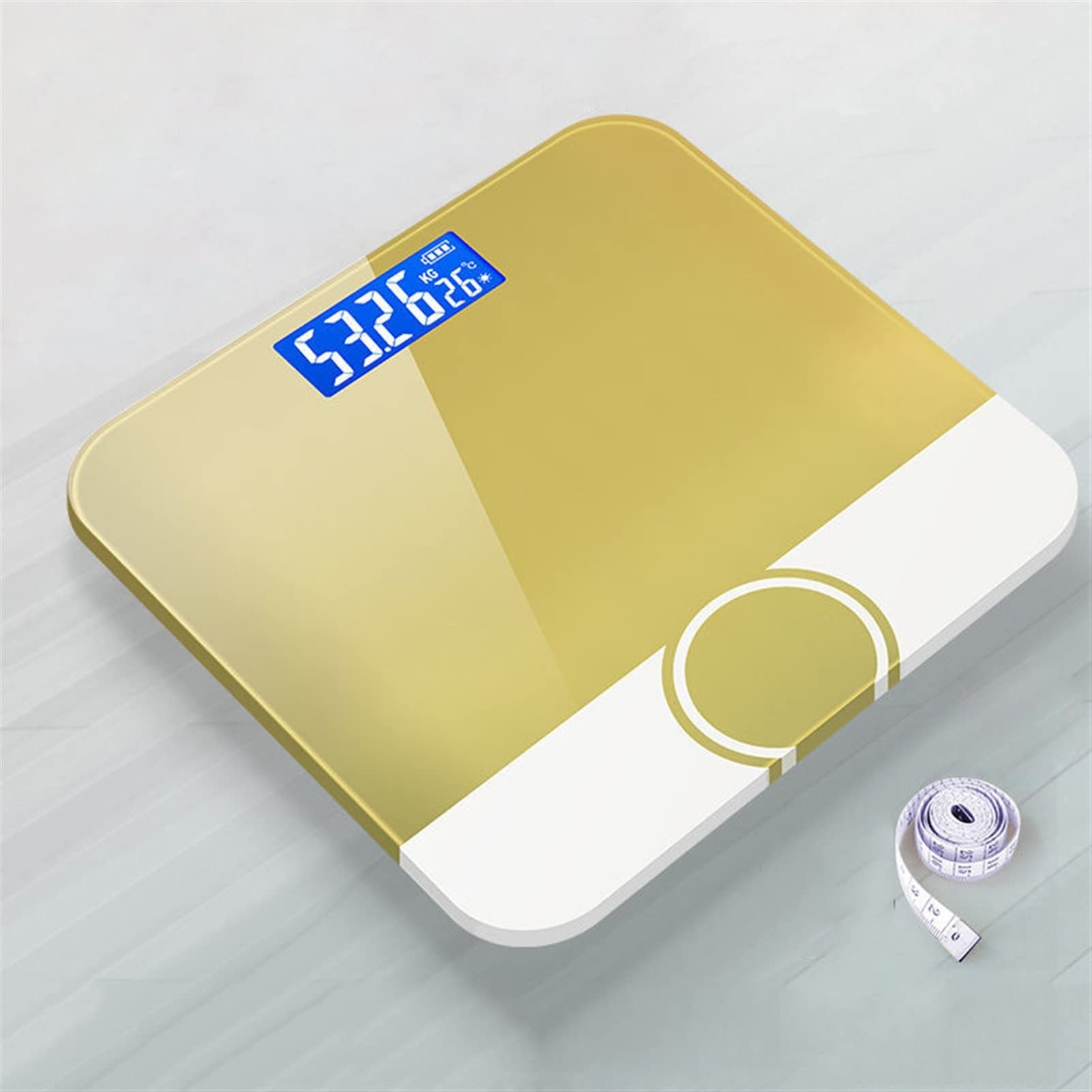 JINGYAN Básculas digitales Floor Body Scale Bath Scales Digital Weight Glass Smart Electronic LCD Display Weighing(Pink)