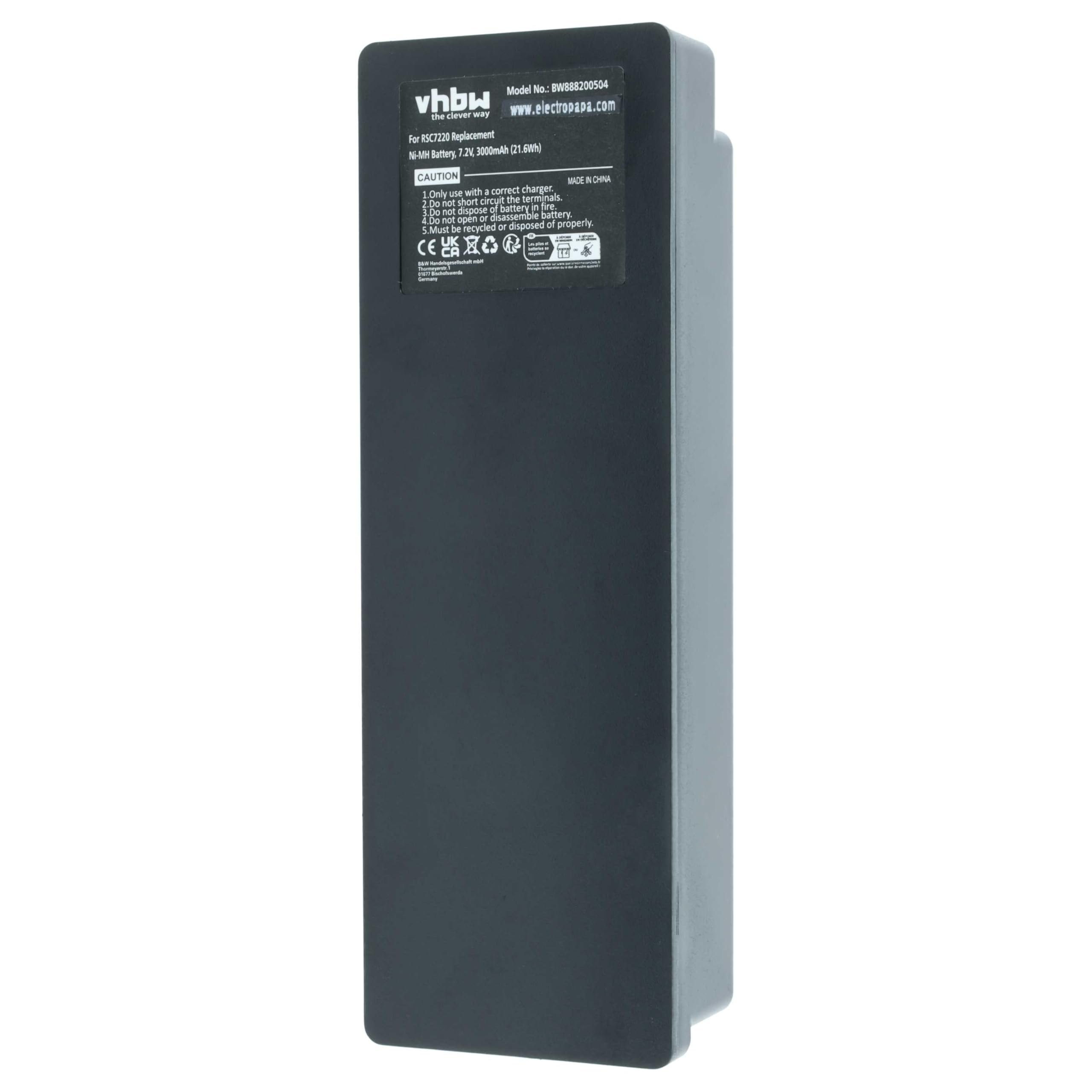 vhbw 2x batteria sostituisce Scanreco RSC7220 per Radiocomando Industriale, Telecomando (3000mAh, 7,2V, NiMH) - Nero