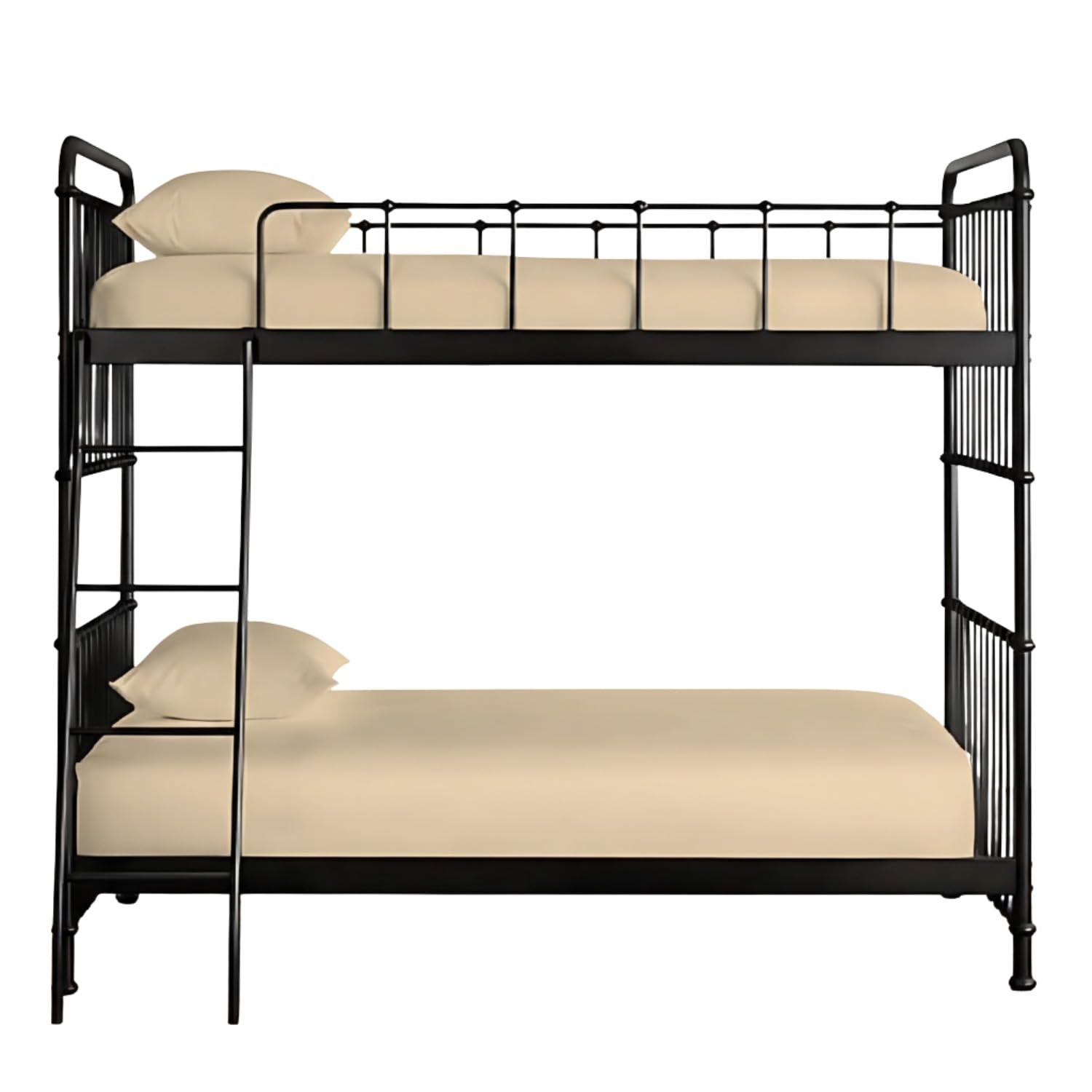 Pack of 2 Bunk Bed Sheets 2ft6 Small Single – Percale Bunk Sheets 25cm Deep Pocket, Soft Easy Care Microfiber Fitted Sheets, Breathable Non-Iron for Bunk Beds (76×190cm) (Latte)