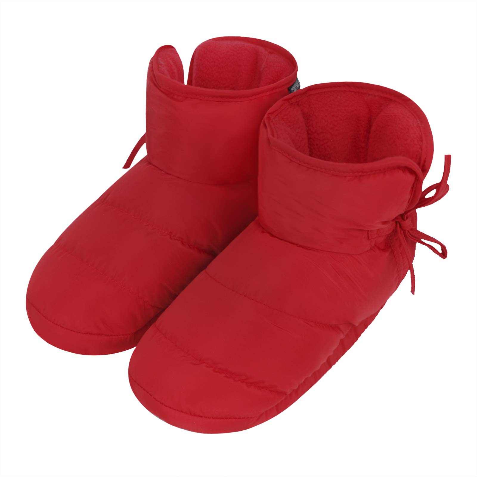 HolibertyWomens Down Warm House Slippers Mens Waterproof Fuzzy Fur Lined Bedroom Slippers Non-slip Bootie Home Shoes Ankle Snow Boots