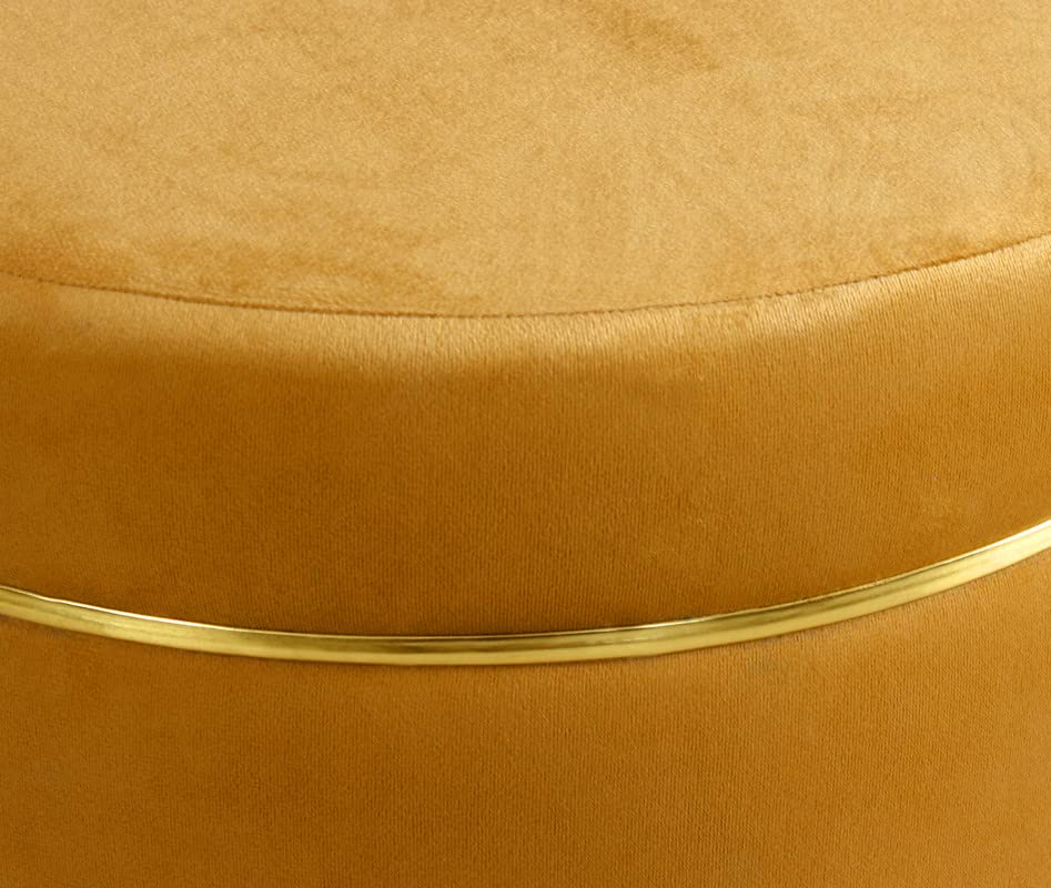 Image of Pouffes Sitting Stool for Living Room, Puffy Wooden Ottoman | Round Pouffe for Living Room & Bedroom | Pouf for Office & Home Decoration & Modern Seating Stool (Cmbo-Beige)