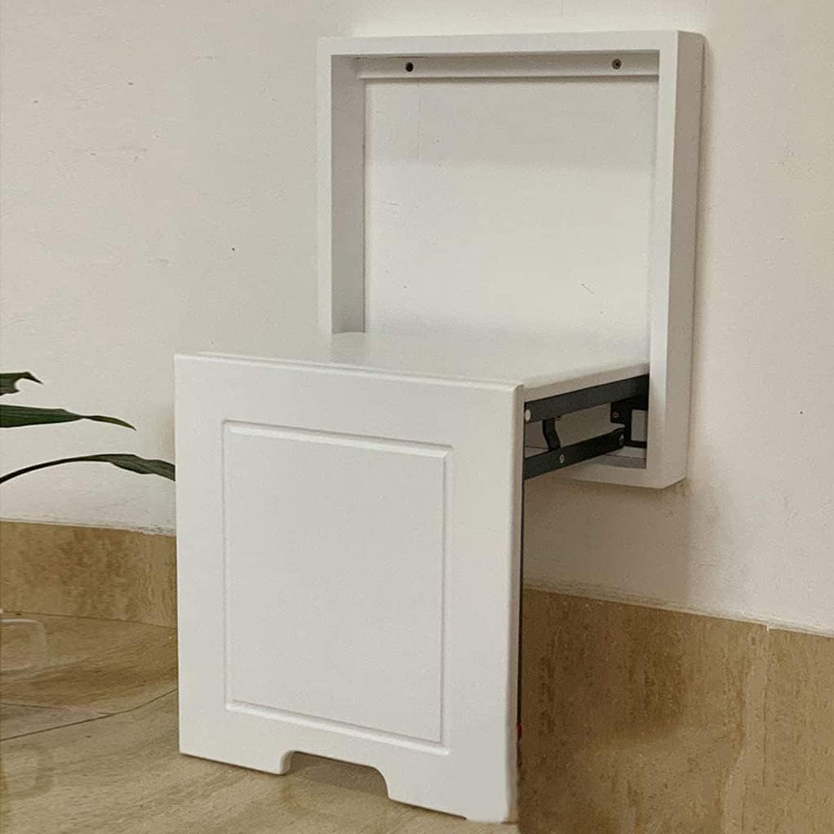 Wall-Mounted Folding Chair Solid Wood Shoe Bench Space-Saving Design for Bedroom Hallway Bathroom - Versatile Storage Solution Easy Setup Stylish Home Decor