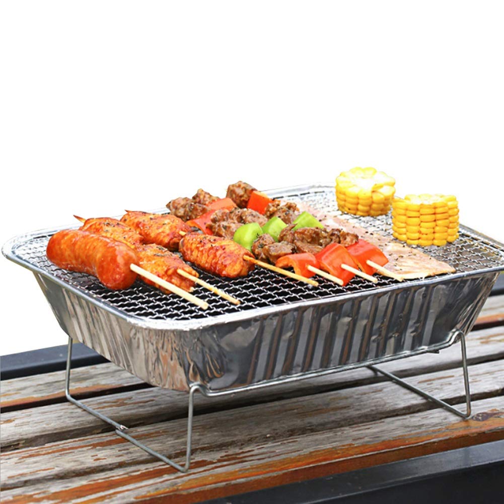 Parrilla Desechable Portátil, Parrilla Paranic en Casa, Estufa de Barbacoa con Carbón para 2-3 Personas