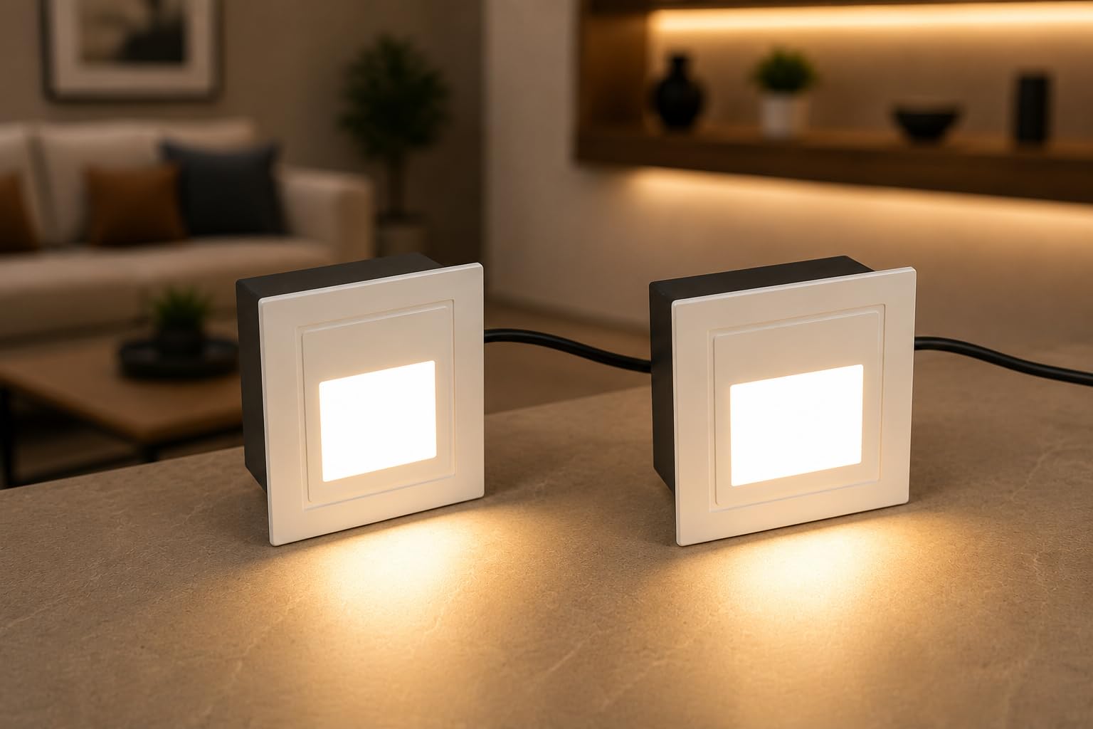 OLIPS LED Recessed Wall Step Light, Square White LED Stair Light, Warm White 3000K, IP65 Waterproof, Indoor & Outdoor Wall Foot Light for Staircase, Corridor, Garden, Deck & Pathway (2)-image-31