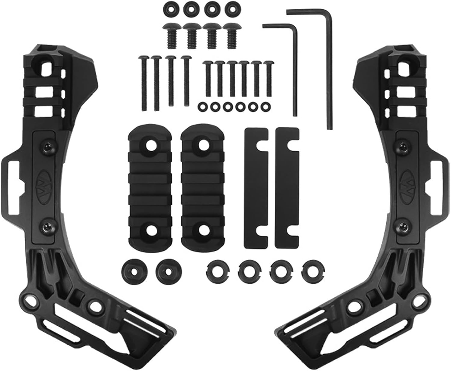 2-Pack Tactical Helmet Rail Mounts, Nylon Expandable Side Rails Kit, Compatible with Airsoft Paintball Helmets, Multi-Functional Accessory Replacement for Lights