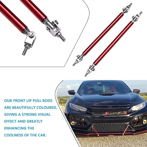 Miniatura 3 de 2 barras de amarre ajustables de 8 a 11 pulgadas para parachoques delantero, difusor de labio, compatible con la mayoría de vehículos