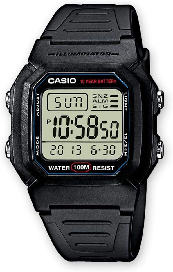 Women's Watch W-800H-1A, LCD/Black, Strap