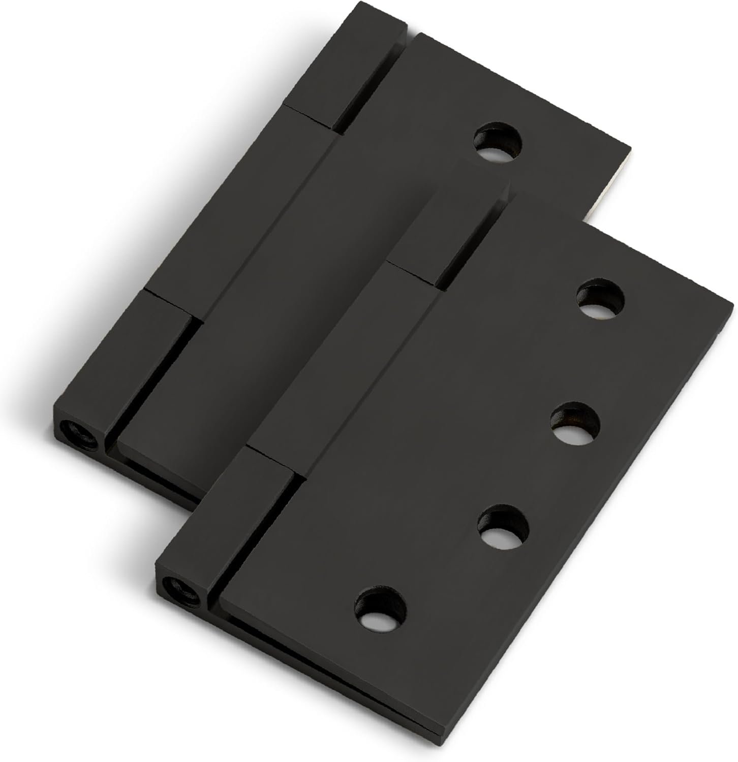 MEGA HANDLES Door Hinges with Square Corners (2 Pack) - 4x4'' Stainless Steel Door Hinge Set, Interior Heavy Duty Hinges for Bedroom, Bathroom, Cabinet, Screws Included - Sleek Black