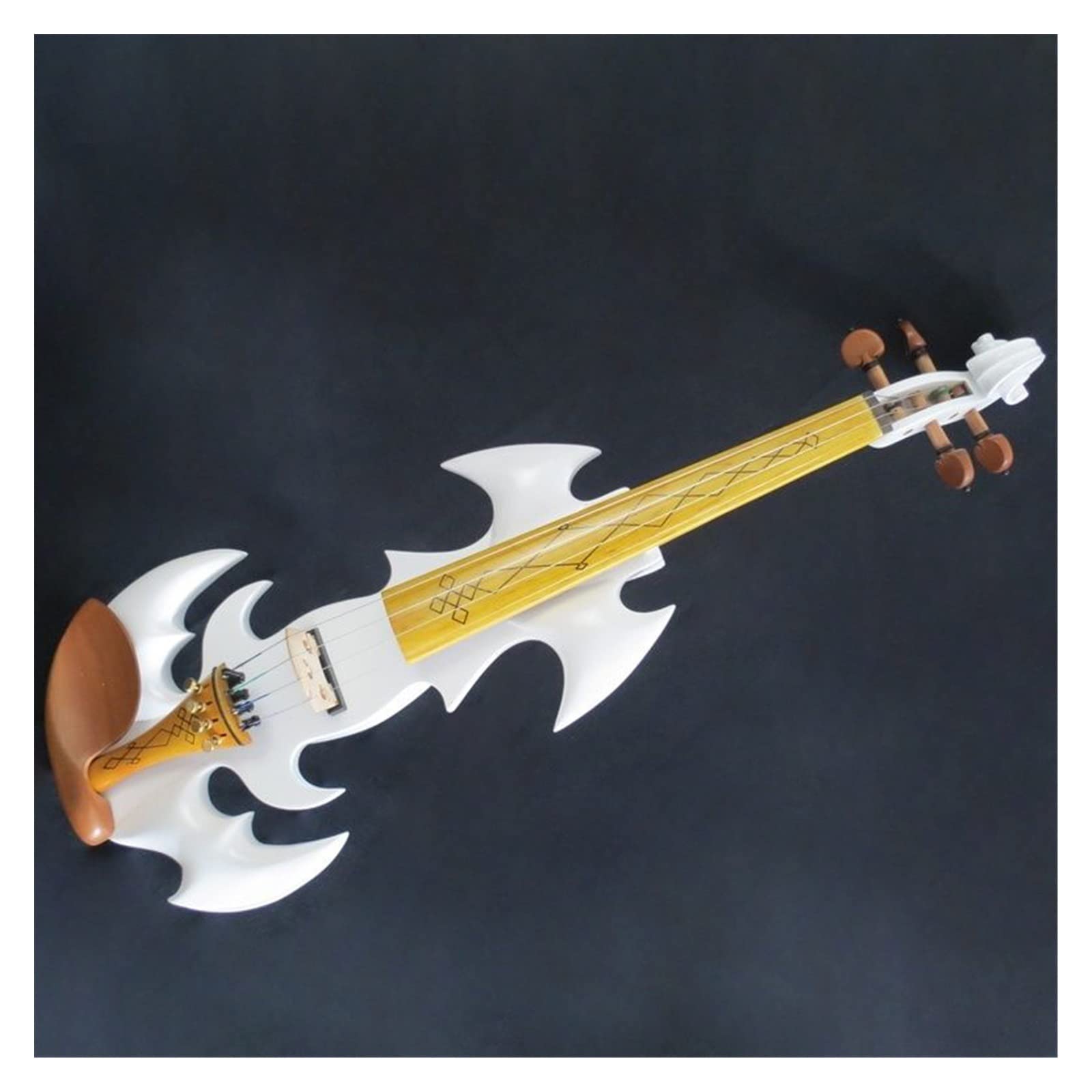 Strumento Musicale per Violino Elettrico 4/4 in Legno Massello Bianco A 4 Corde con Parte in Giuggiola E Tastiera in Acero Violini per Studenti