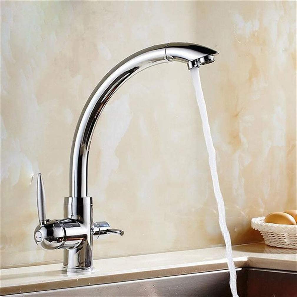 Mitigeur cuisine laiton 3 voies pour évier contemporain et eau filtrée saine