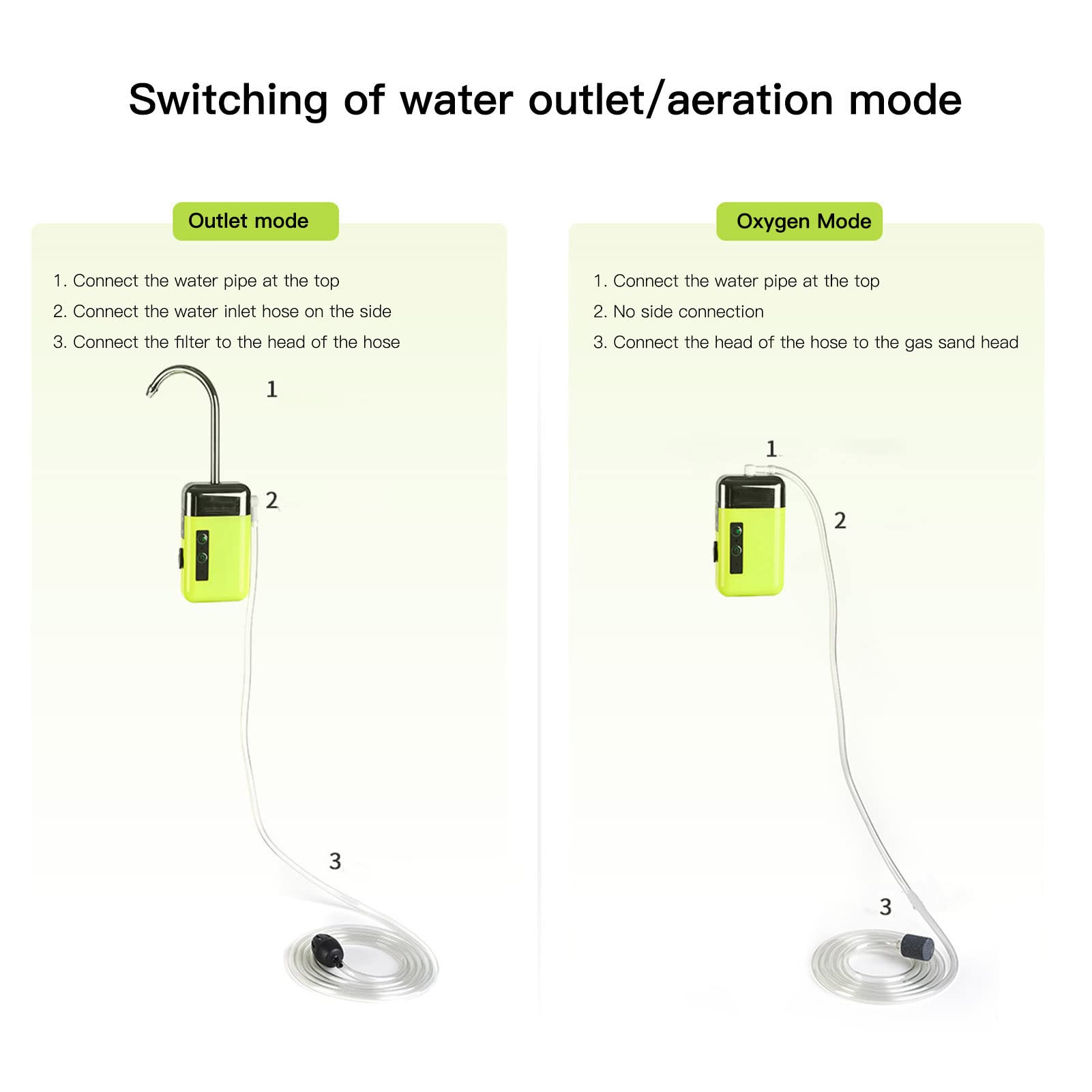 Pompa Ad Aria Per Acquario E Pesca | 3 Modalità | Luce LED | Tripla Filtrazione | Portatile - Foto 3