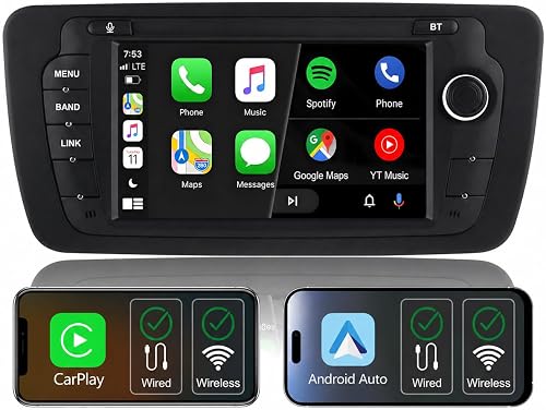 Wireless CarPlay Radio for Seat Ibiza 6j 2009-2014, 7" IP…