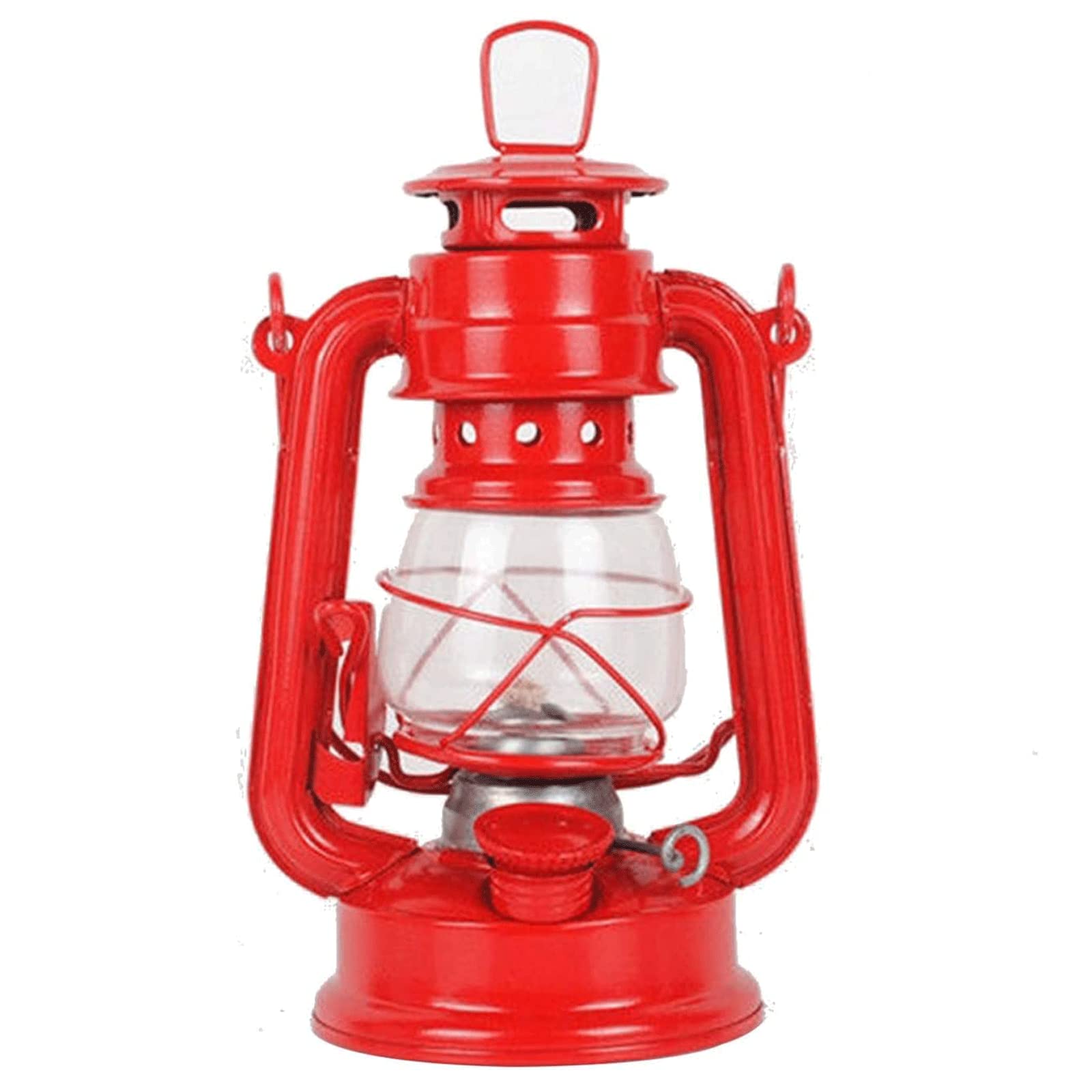 Oil Lamp Lantern Retro Kerosene Lamp for Power Outages Vintage Metal Glass Lampshade Oil Lamp Burning Lantern Hanging Windproof Hurricane Lantern Outdoor Camping Emergency Light Patio Decoration