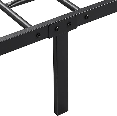 Miniatura 8 de Yaheetech - Base de cama, plataforma clásica de metal con cabecera y estribo - base de colchón con diseño floral para adultos, niñas, niños - Negro