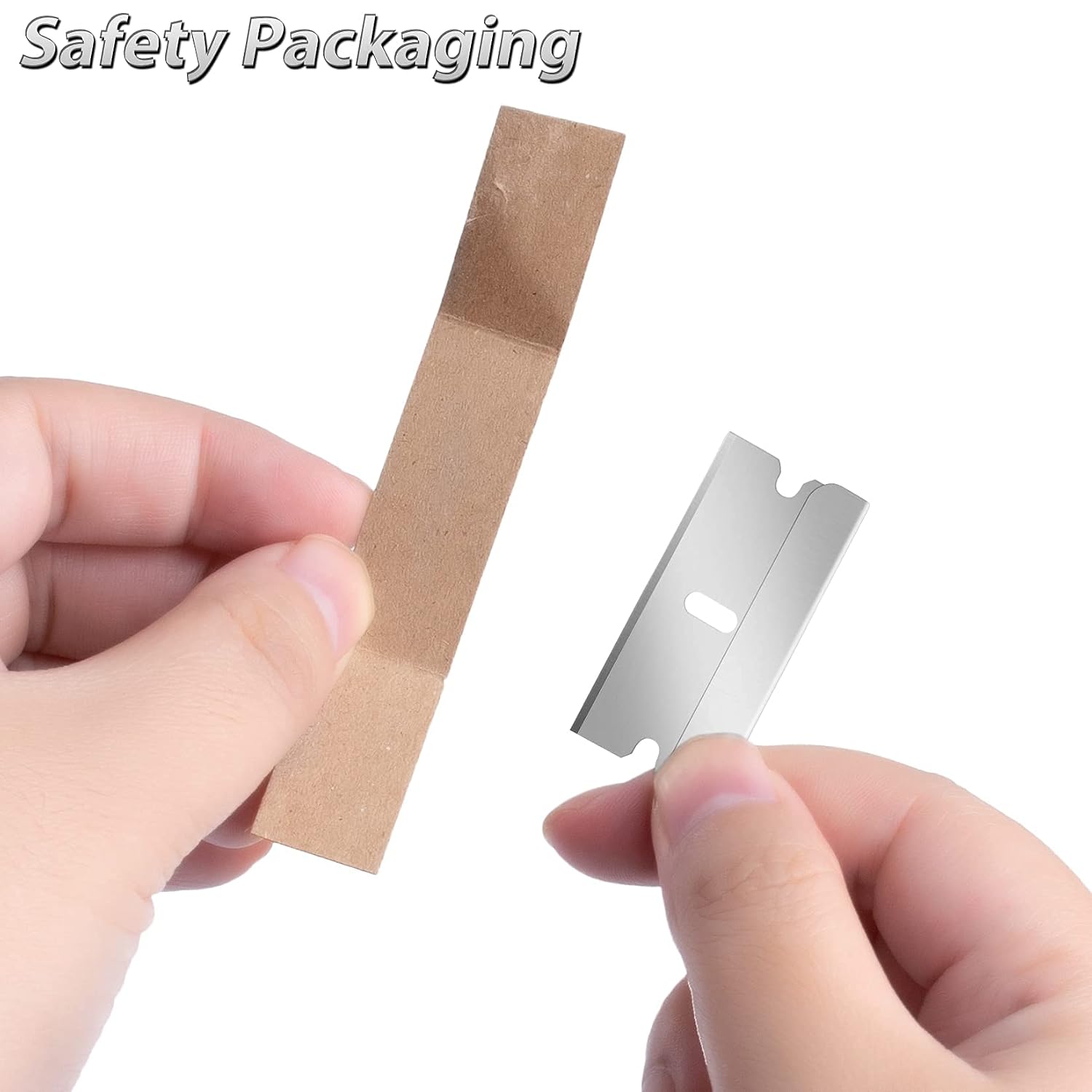DIYSELF 50 Pack Razor Blades Single Edge, Industrial Razor Blade, Scraper Blades for Removing Decals, Stickers, Labels, Caulk, Adhesive, Flat Razor Blade for Windows and Glass