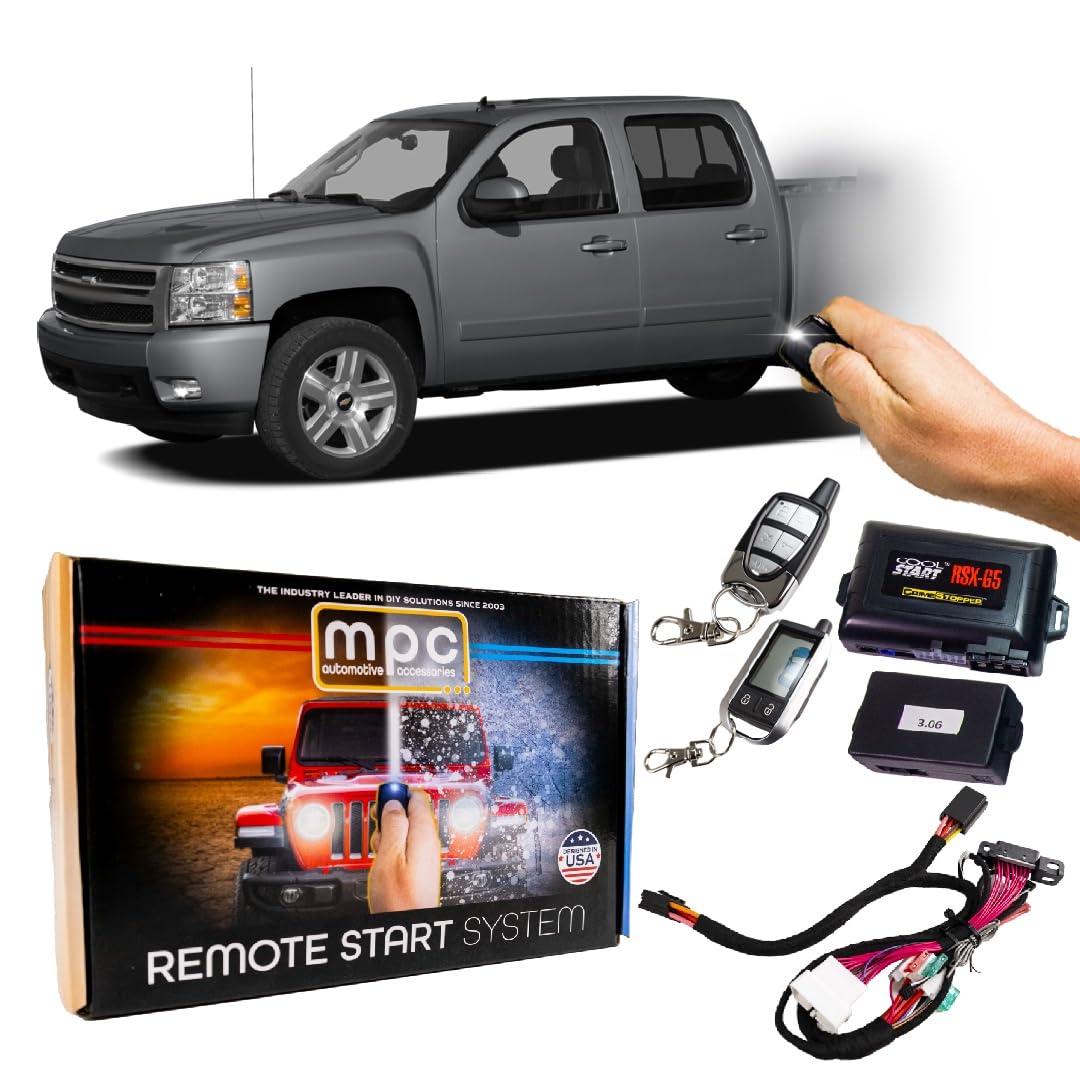 MPC Plug-n-Play 2-Way LCD Remote Start Kit w/T-Harness Compatible with 2007 Chevrolet Silverado 1500, 2500, 3500 Classic - Prewired
